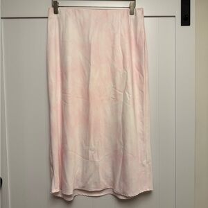 A New Day Pink Patterned Silk Skirt